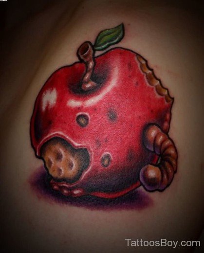 Bitten Apple Fruit Tattoo-TB107