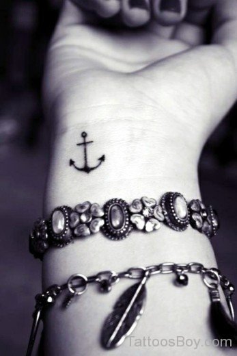 Black Anchor Tattoo On Wrist-TB1013