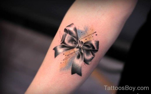 Black And Blue Bow Tattoo-TB0109