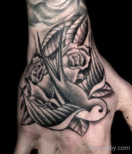Black And Grey Dove Tattoo-TB1011