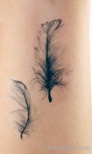 Black And Grey Feather Tattoo-TB1017