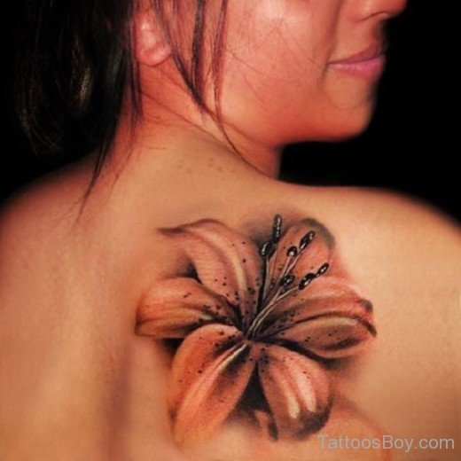 Black And Grey  Lily Tattoo-TB12020