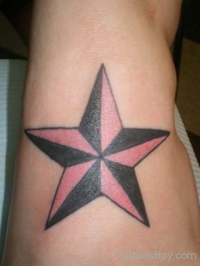 Black And Red Star Tattoo-Tb105