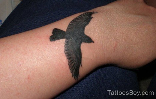 Black Bird Tattoo On Wrist-TB1014