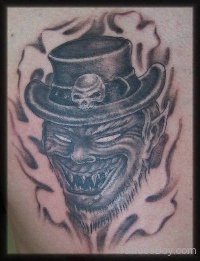 Black Evil Leprechaun Tattoo-TB12010