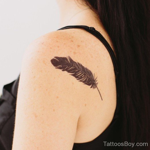 Black Feather Tattoo On Back 4-TB1018