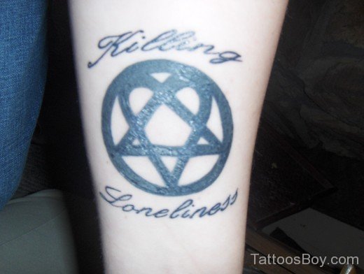 Black Heartagram Tattoo Design-TB1018