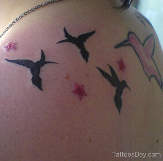 Black Hummingbird Tattoo Design-TB1025