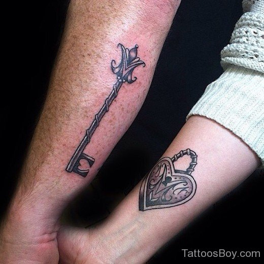 Black Key And Lock Tattoo-TB1014