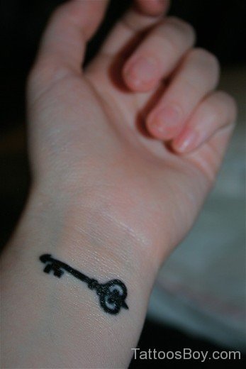Black Key Tattoo On Wrist-TB1016
