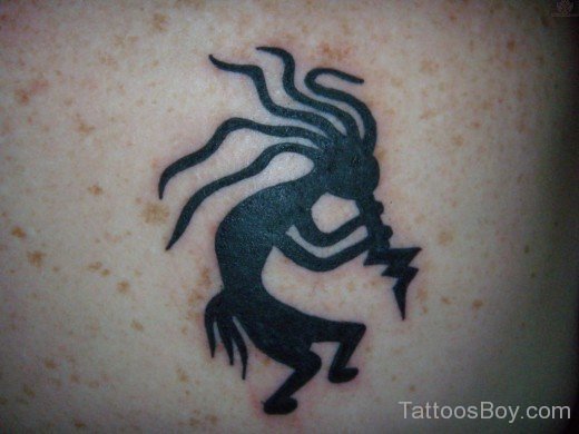 Black Kokopelli Tattoo Design 1-TB113