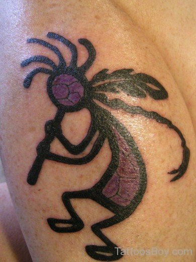 Black Kokopelli Tattoo Design-TB114