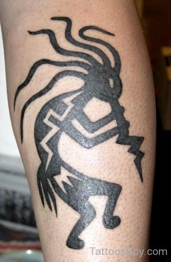 Black Kokopelli Tattoo-TB116