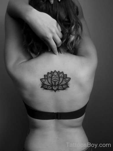 Black Lotus Flower Tattoo-TB1013