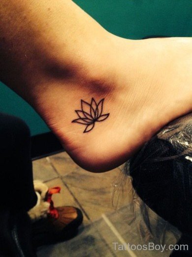 Small Lotus Flower Tattoo On Foot-TB1016