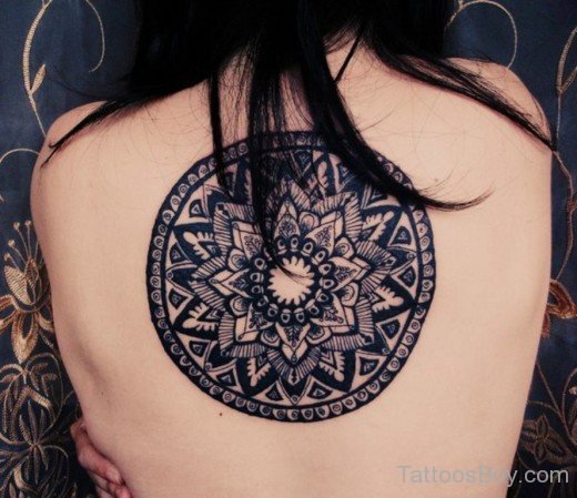 Black Mandala Tattoo On Back-TB1010