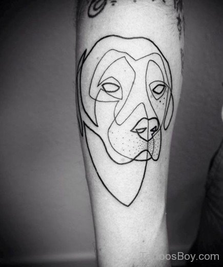 Black Outline Dog Tattoo-TB1018
