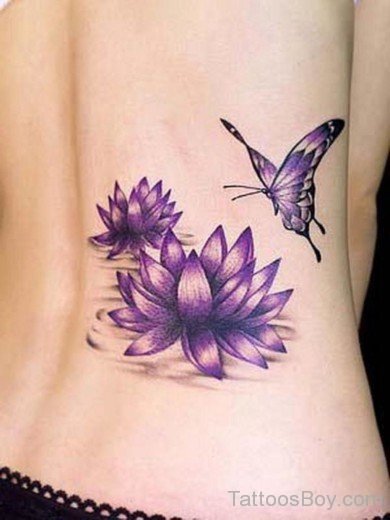  Buterfly And Lotus Tattoo-TB1018