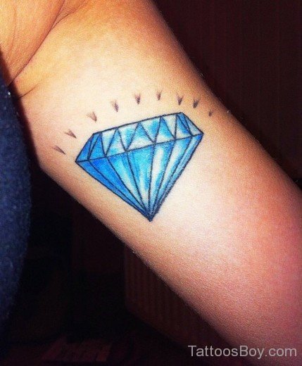 Blue Diamond Tattoo On Bicep-TB1027