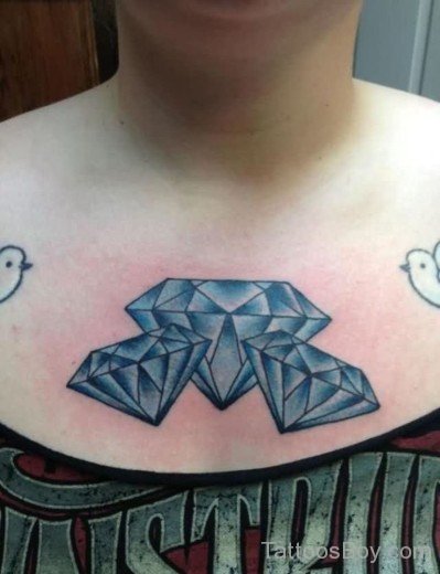 Blue Diamond Tattoos  On Chest-TB1028
