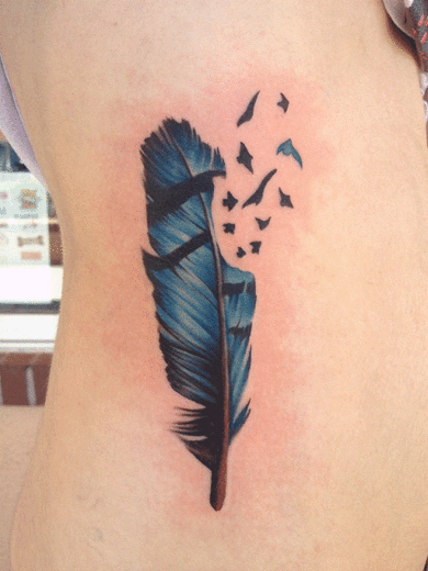 Blue Feather Tattoo-TB1023