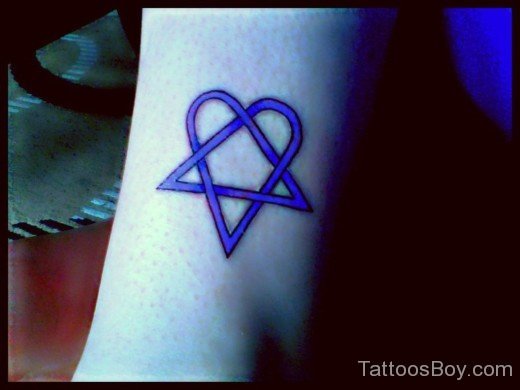 Blue Heartagram Tattoo-TB1025