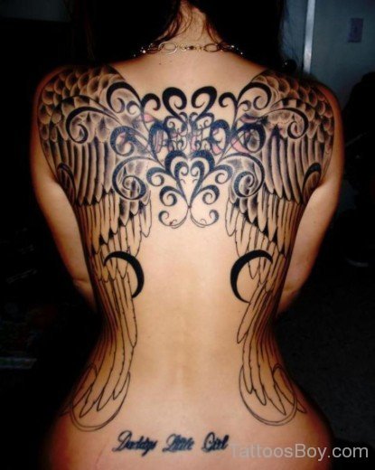 Bow Tattoo  On Back-TB0113