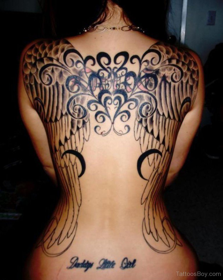 Bow Tattoo On Back.
