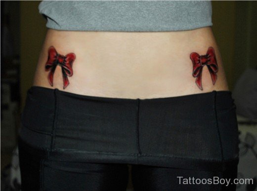 Bow Tattoo On Lower Back-TB122