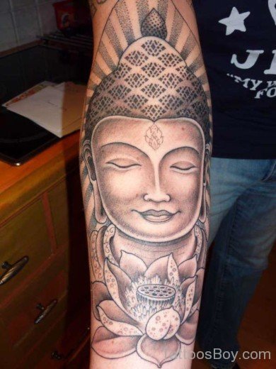 Buddah And  Lotus Flower Tattoo-TB108