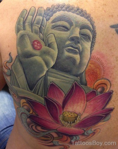 Buddha And Lotus Tattoo-TB1021