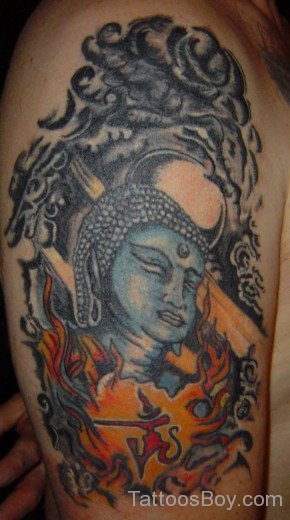 Buddha And Tibetan Om  Tattoo-TB109