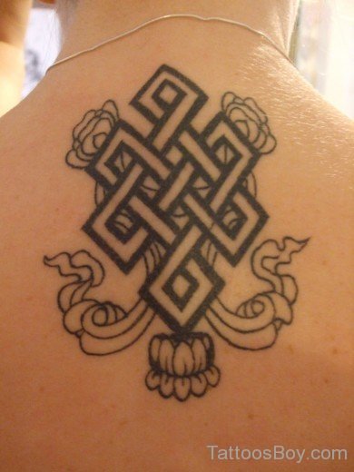 Buddhist knot Tattoo On Back 4-TB1024