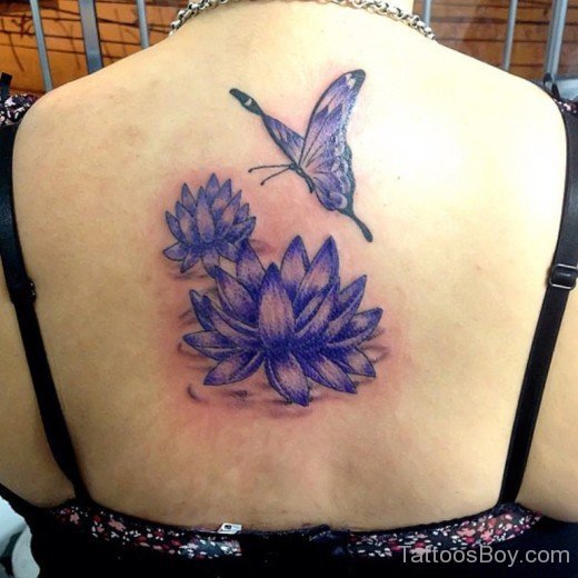 Butterfly And Lotus Tattoo-TB1025