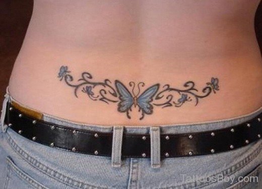 Butterfly Tattoo Design On Lower Back-TB124