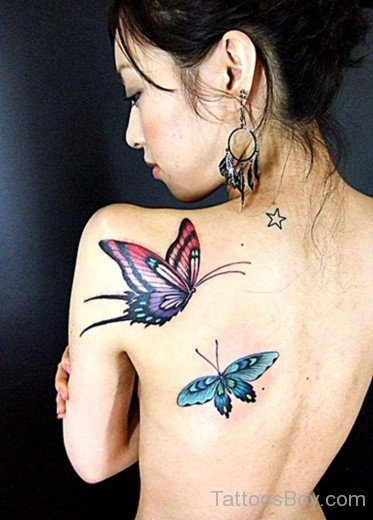 Butterfly Tattoo On Back-TB1021