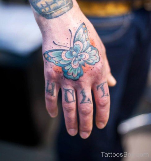 Butterfly Tattoo On Hand-TB108