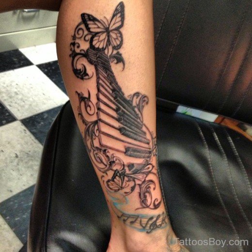 Butterfly Tattoo On LEg-TB1027