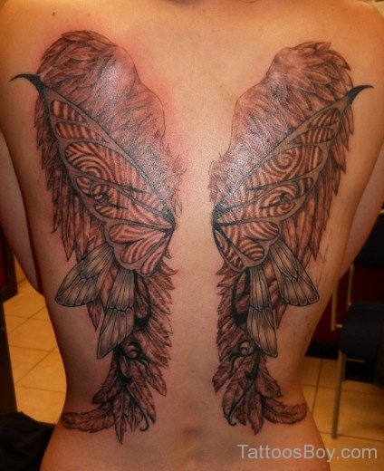 Butterfly Wings Tattoo On Back-TB1026