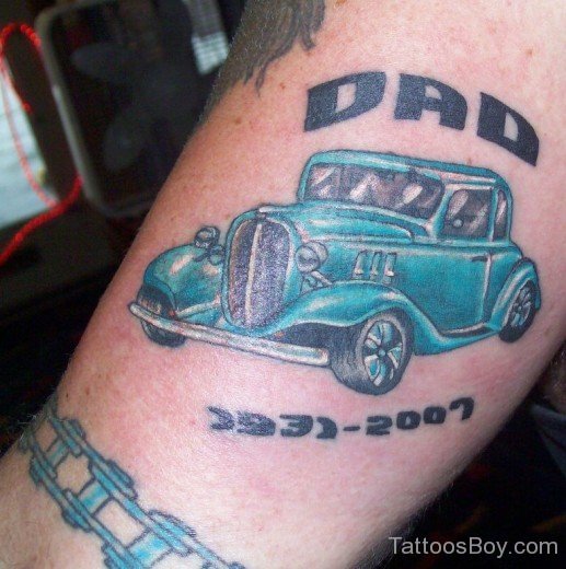 Car Tattoo On Bicep-TB1033
