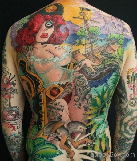 Cartoon Chracter Tattoo On Full Back-Tb1027