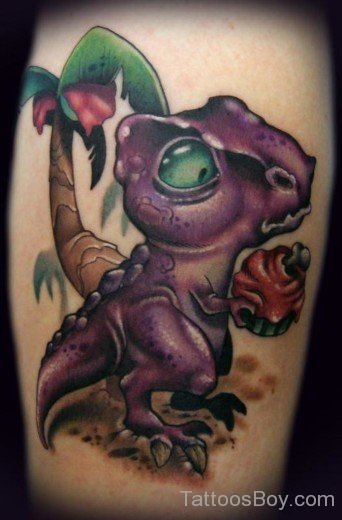 Cartoon Dinosaur Tattoo Design-Tb1028