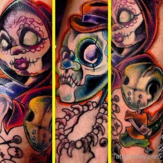 Cartoon Skull Tattoo Design-Tb1030