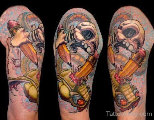 Cartoon Skull Tattoo-Tb1031