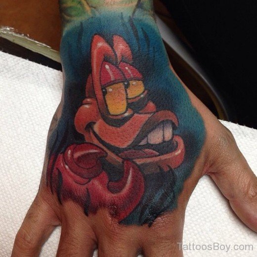 Cartoon Tattoo On Hand-Tb1050