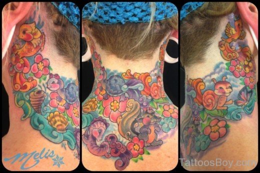 Cartoon Tattoo On Nape-Tb1053