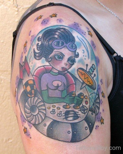 Cartoon Tattoo On Shoulder 4-Tb1054