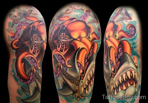 Cartoon Tattoo On Shoulder-Tb1055