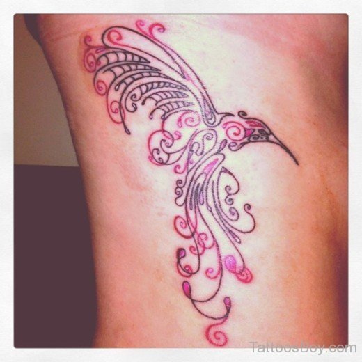 Celtic Hummingbird Tattoo On Rib-TB1034