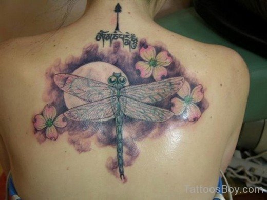 Clover And Dragonfly Tattoo-Tb1216
